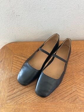 MADEWELL ”Greta” Black Leather Mary Jane Flats (8)